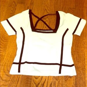 Parker white and black stretch crop top